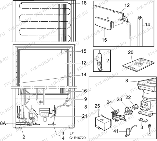 Взрыв-схема холодильника Aeg 3272-6KA - Схема узла C10 Cold, users manual